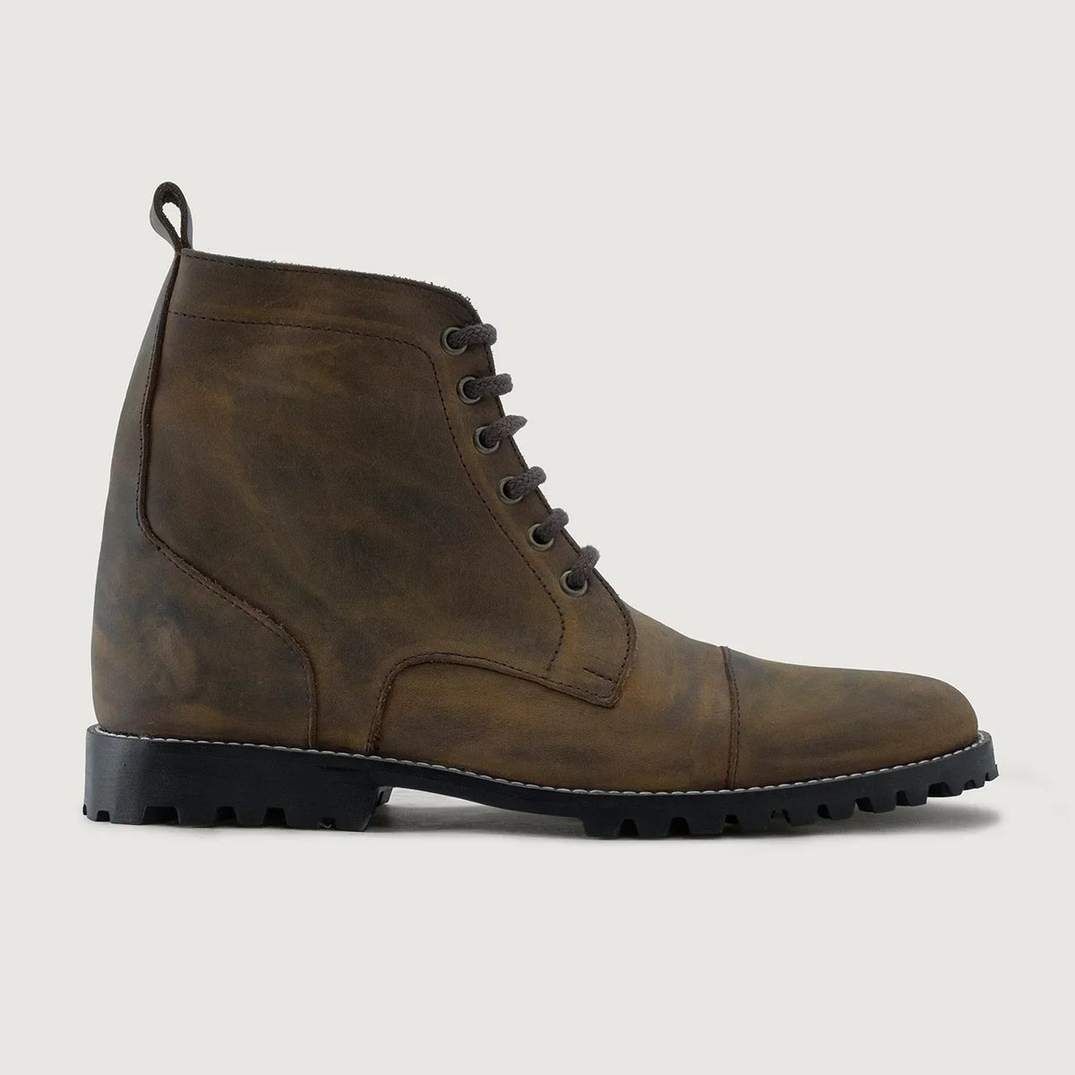 Knight Derby Burnt Copper Pullup Leather Boots Trail Sole - men's boots in burnt copper pull-up leather, view 2