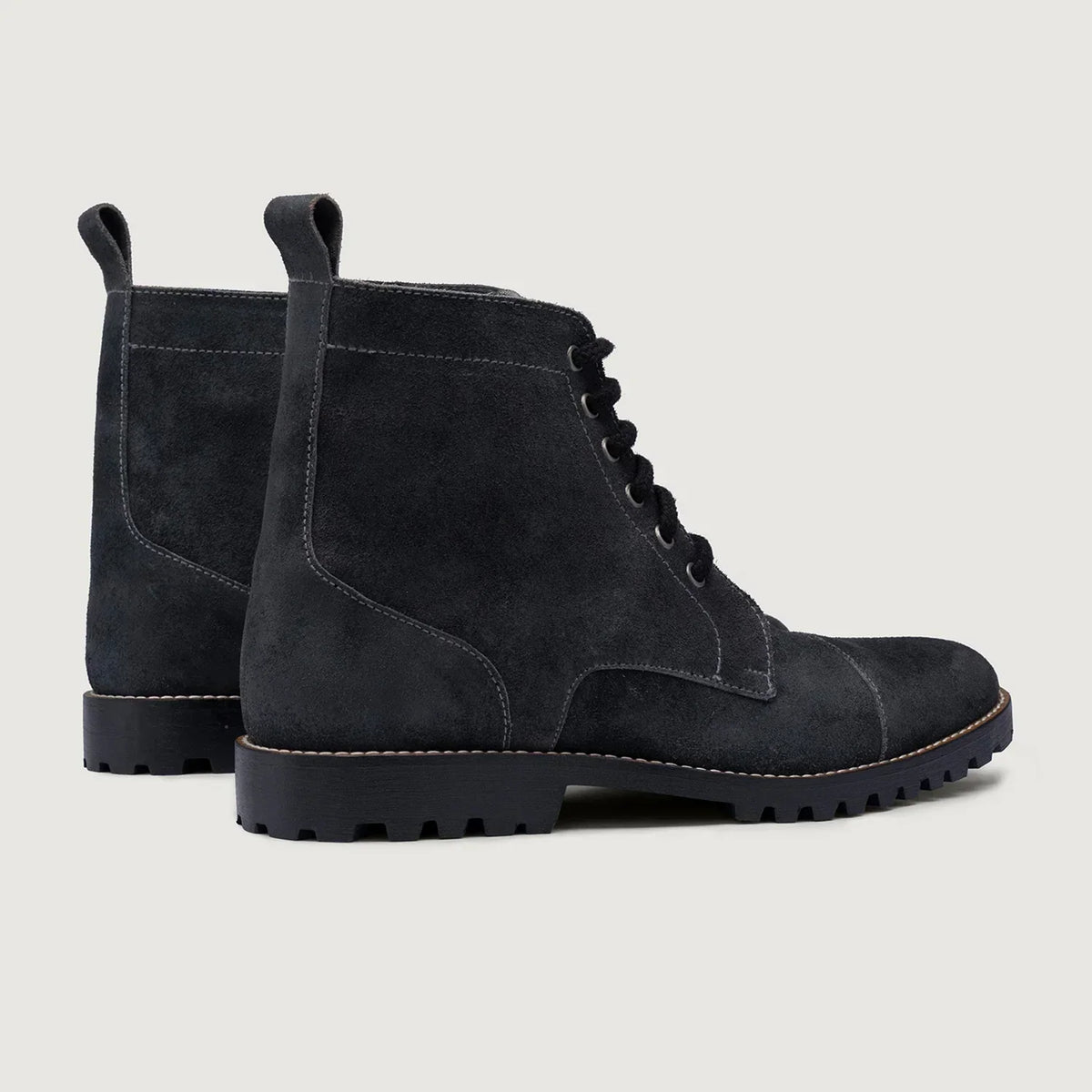 Knight Derby Grey Suede Leather Boots Trail Sole - men's boots in grey suede leather, view 4