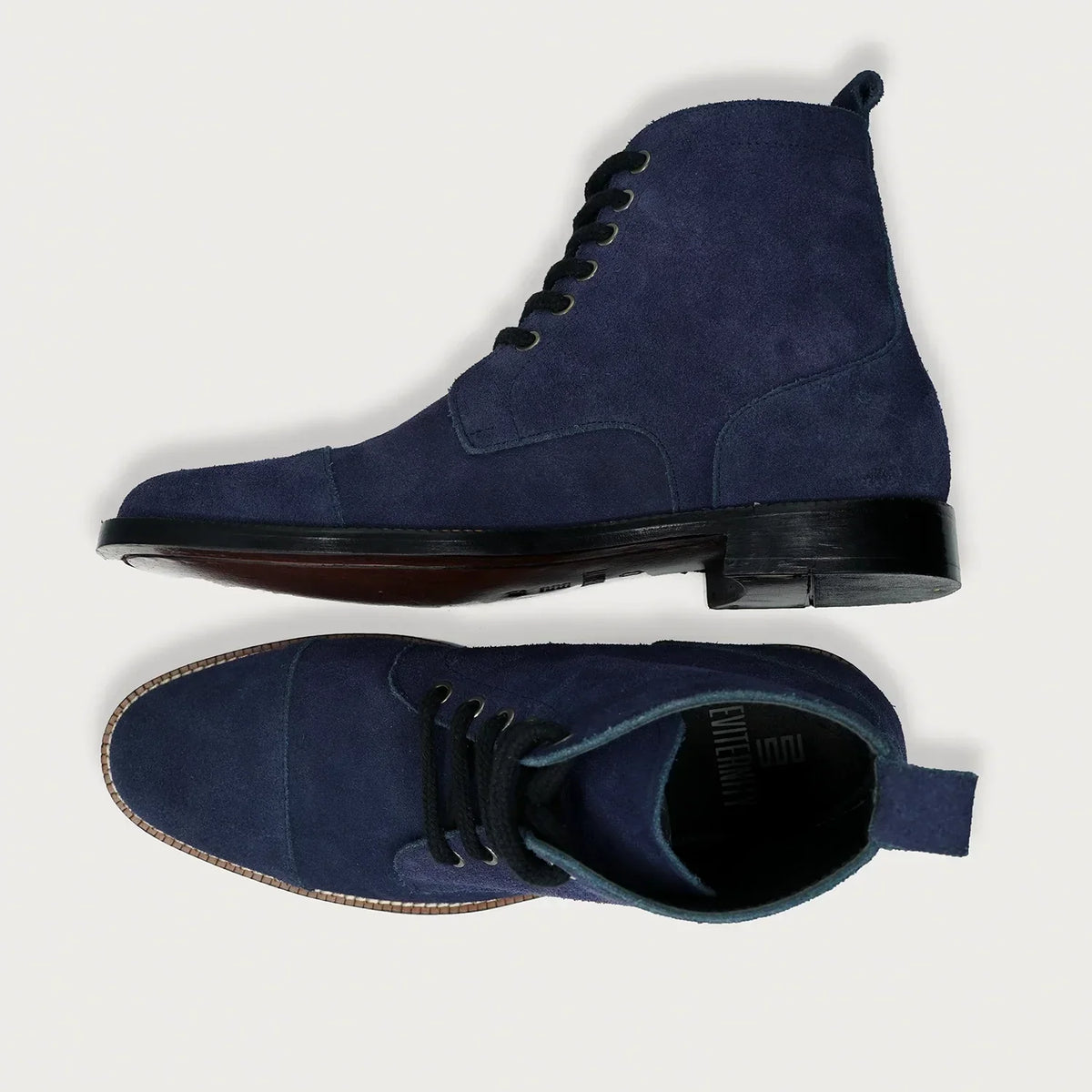 Knight Derby Midnight Blue Suede Leather Boots - men's boots in midnight blue suede leather, view 3
