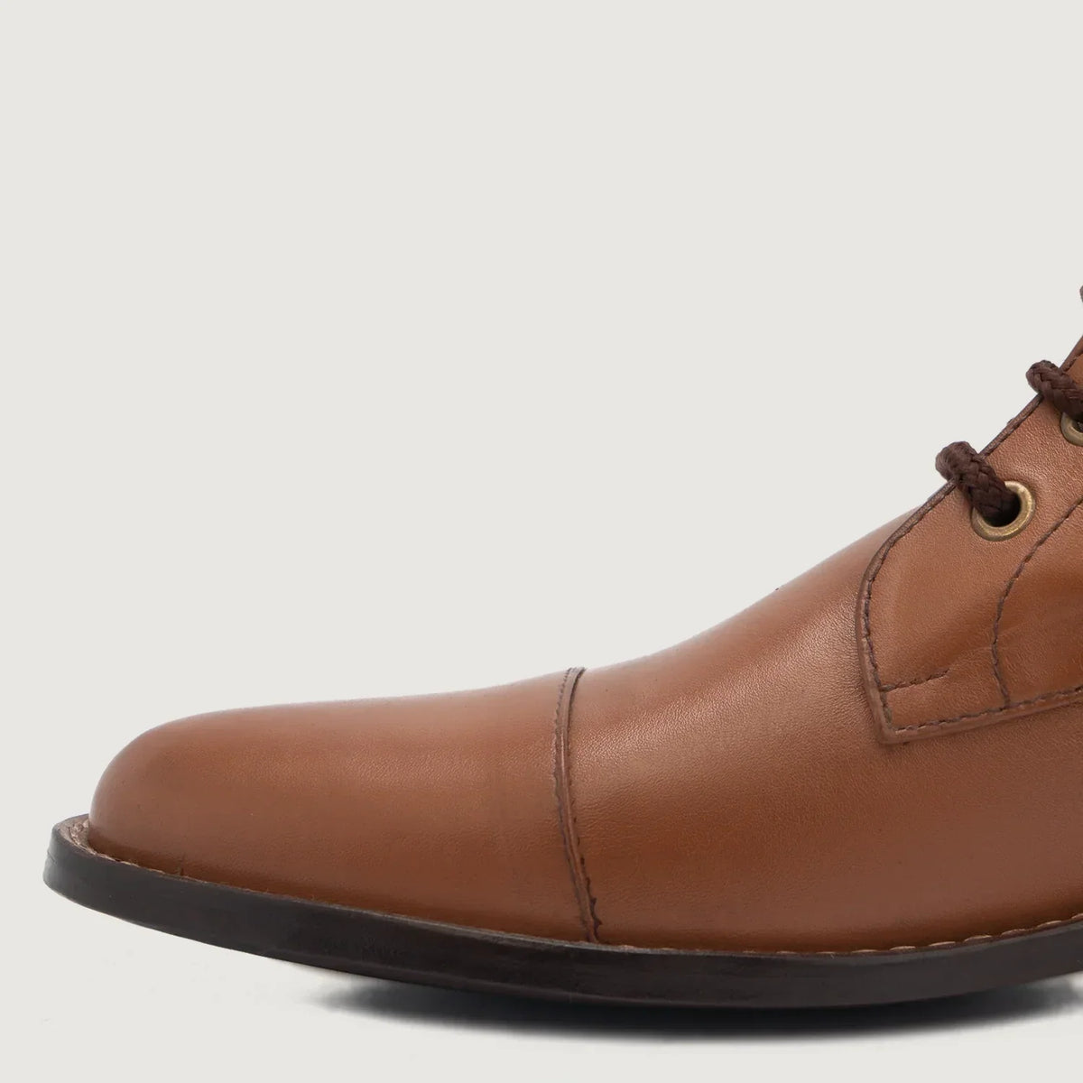 Knight Derby Tan Leather Boots - men's boots in tan genuine leather, view 4