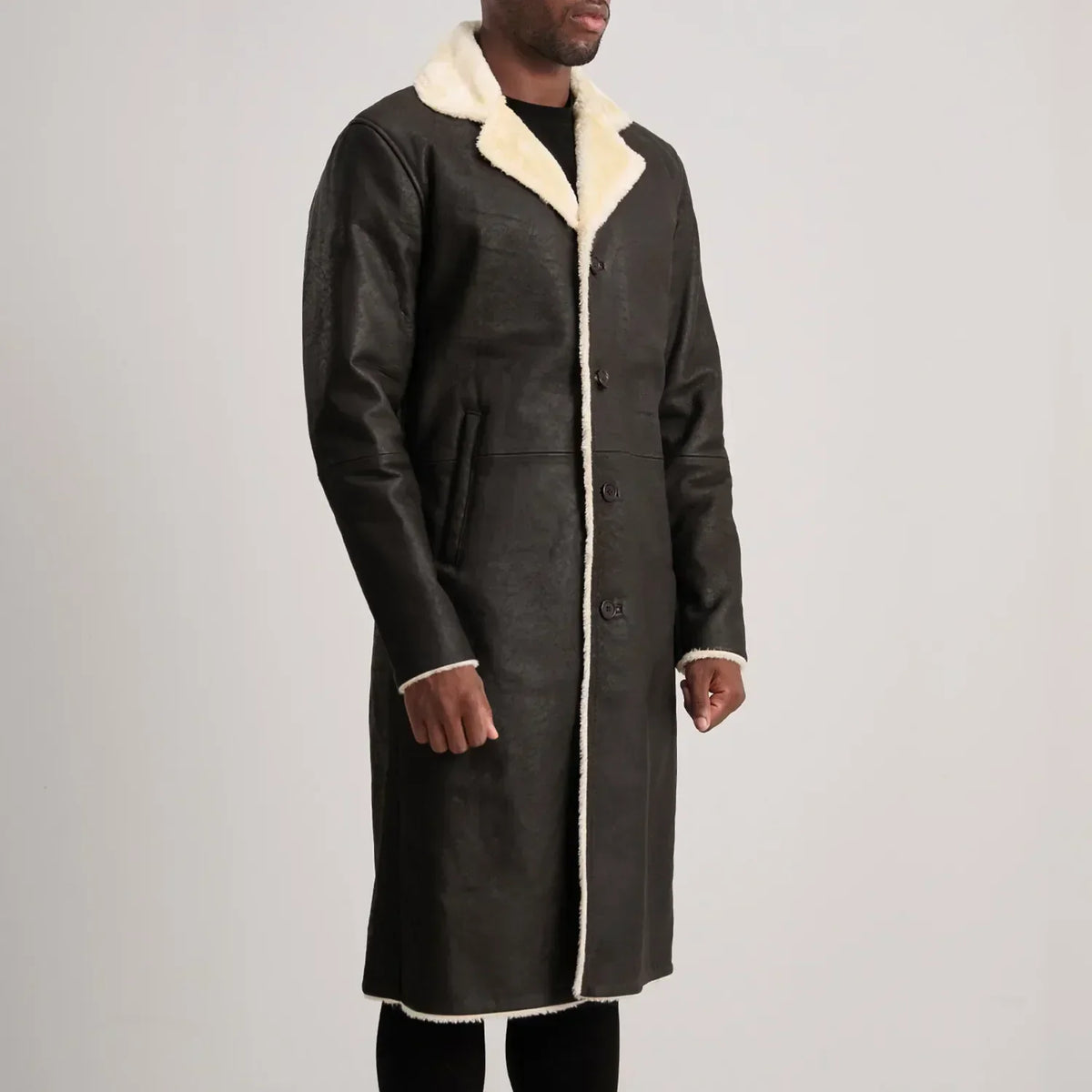 Kolby Brown Shearling Coat - men's coat in brown sheepskin leather, view 2