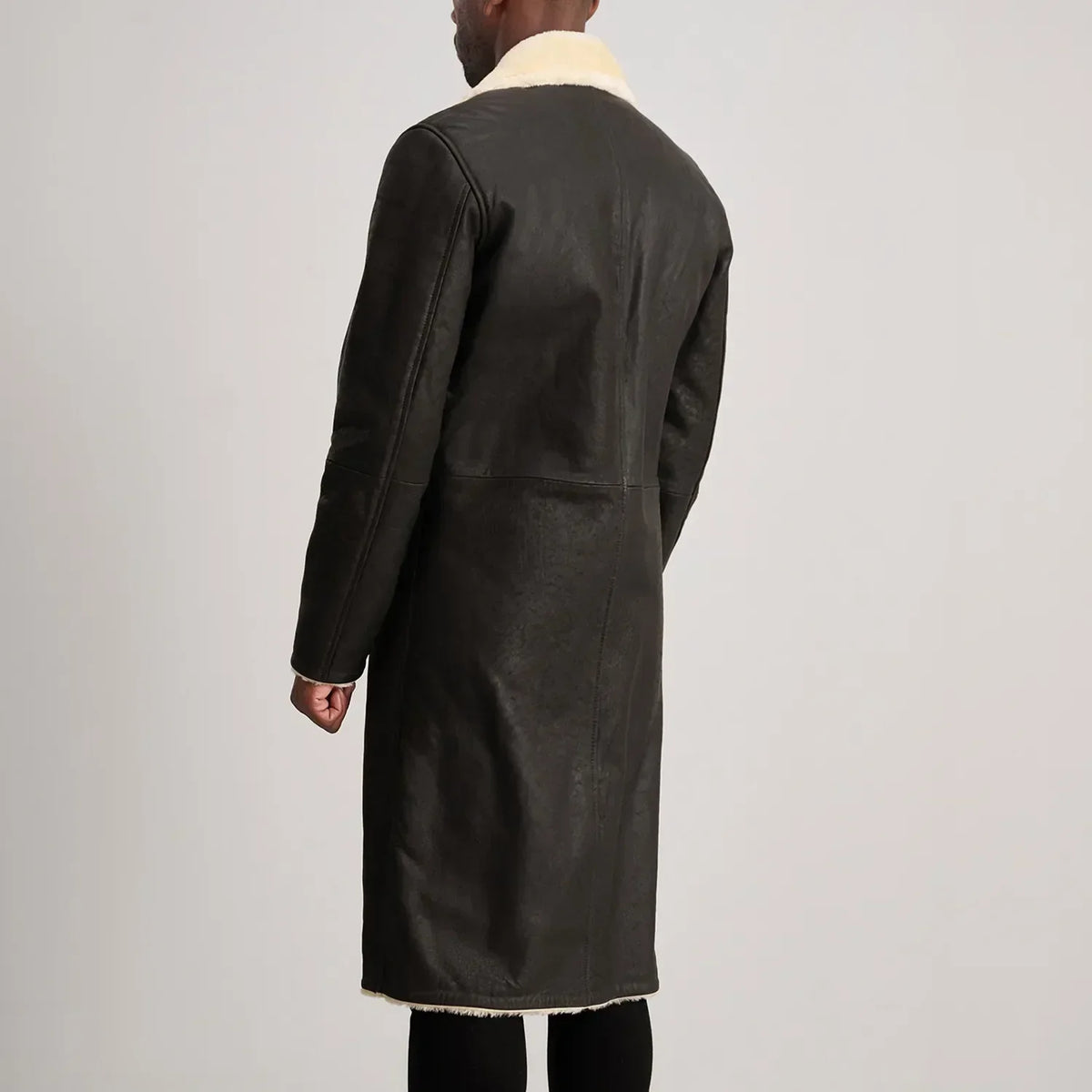 Kolby Brown Shearling Coat - men's coat in brown sheepskin leather, view 5