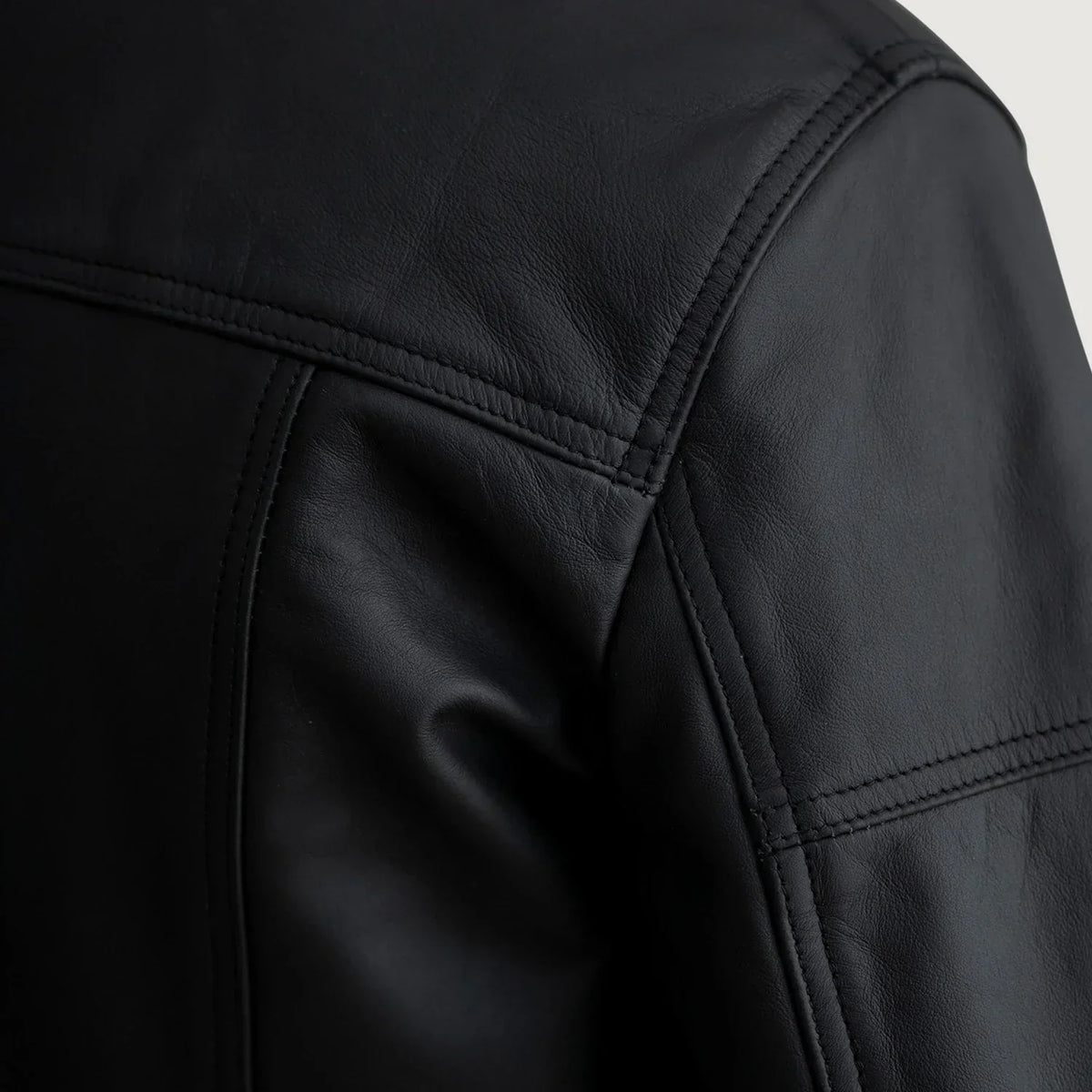 Lavendard Matte Black Leather Biker Jacket - men's jacket in black premium leather, view 5