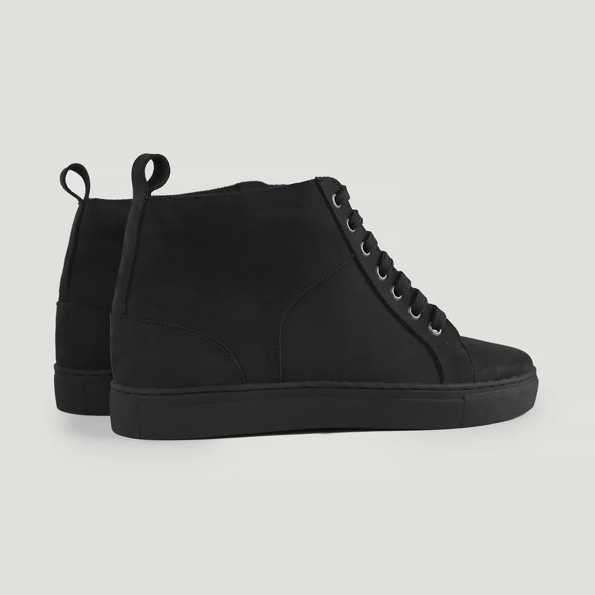 Marty High Top Black Nubuck Sneakers - men's sneakers in black nubuck leather, view 10