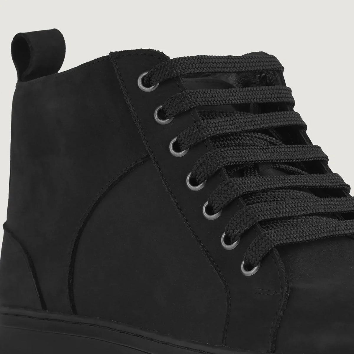 Marty High Top Black Nubuck Sneakers - men's sneakers in black nubuck leather, view 9