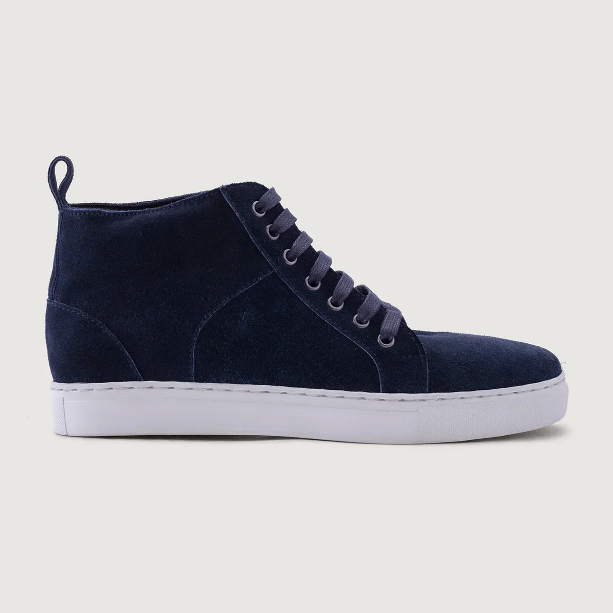Marty High Top Blue Suede Leather Sneakers - men's sneakers in blue suede leather, view 2