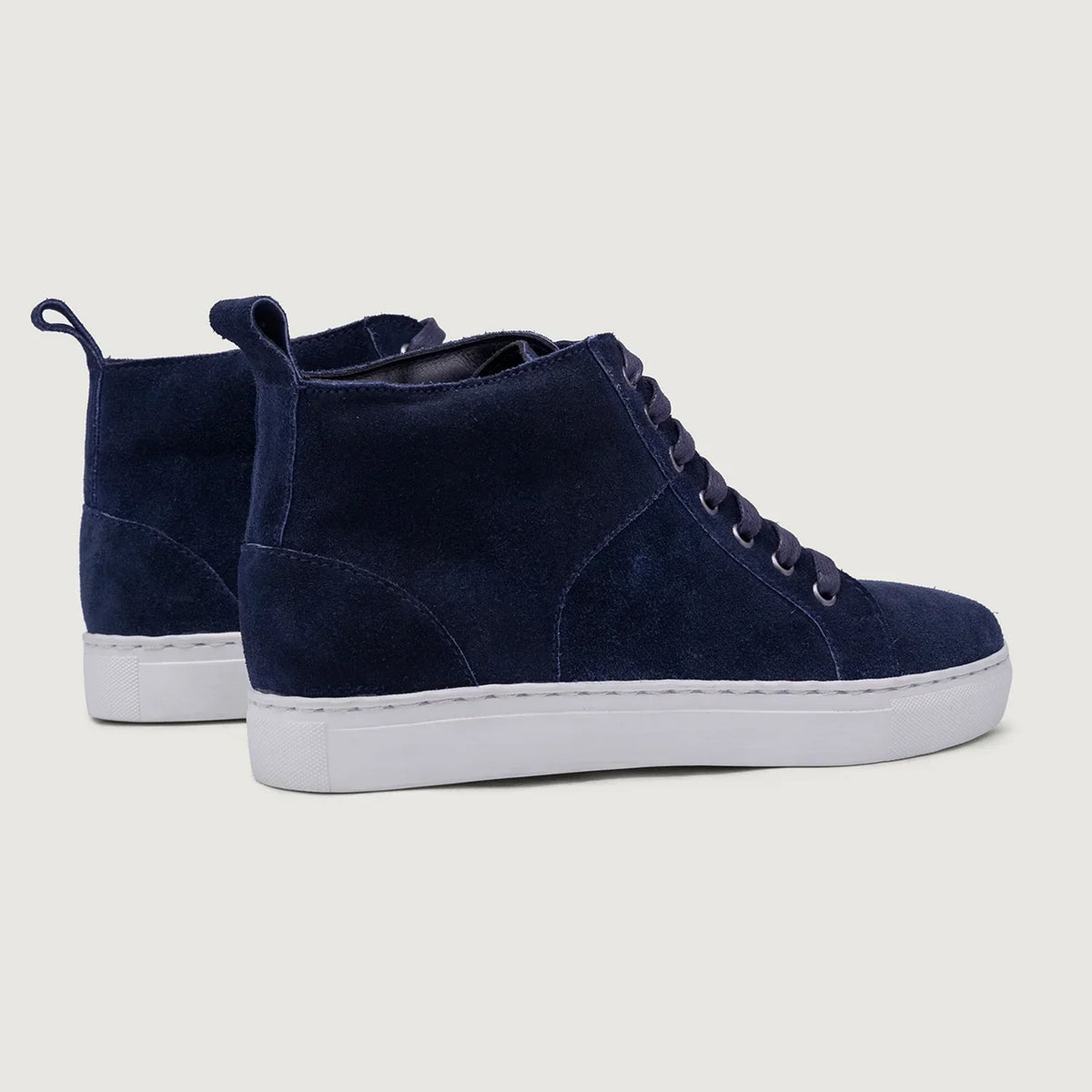 Marty High Top Blue Suede Leather Sneakers - men's sneakers in blue suede leather, view 3
