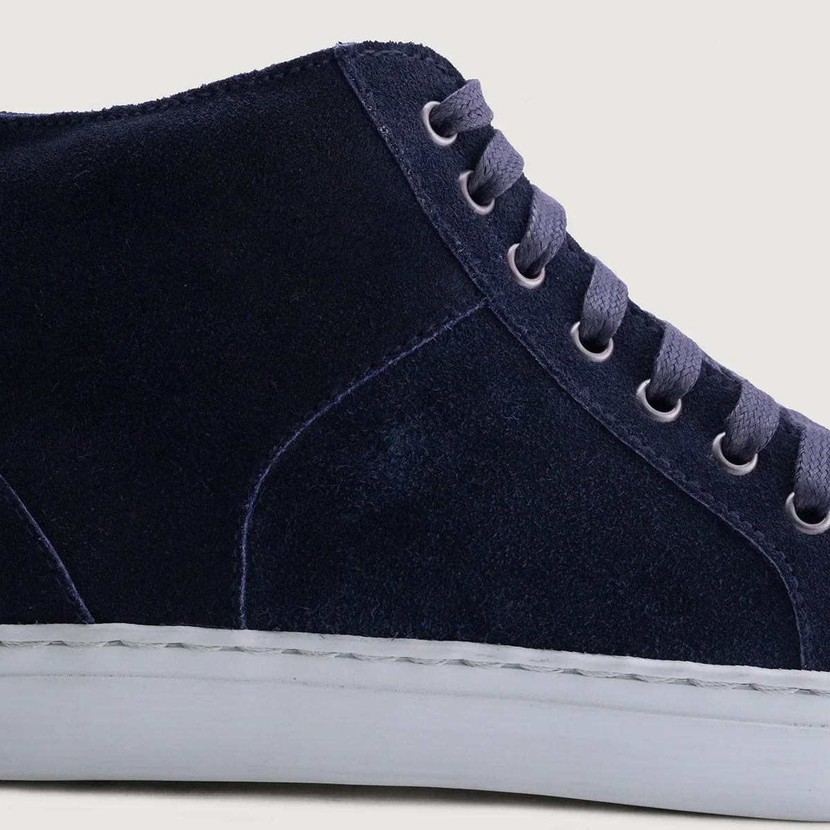 Marty High Top Blue Suede Leather Sneakers - men's sneakers in blue suede leather, view 5