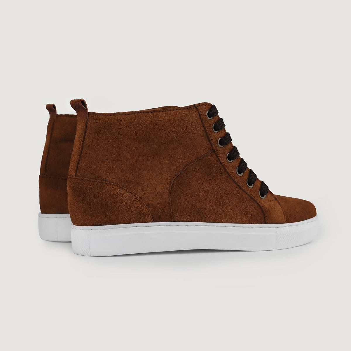 Marty High Top Brown Suede Sneakers - men's sneakers in brown suede leather, view 10