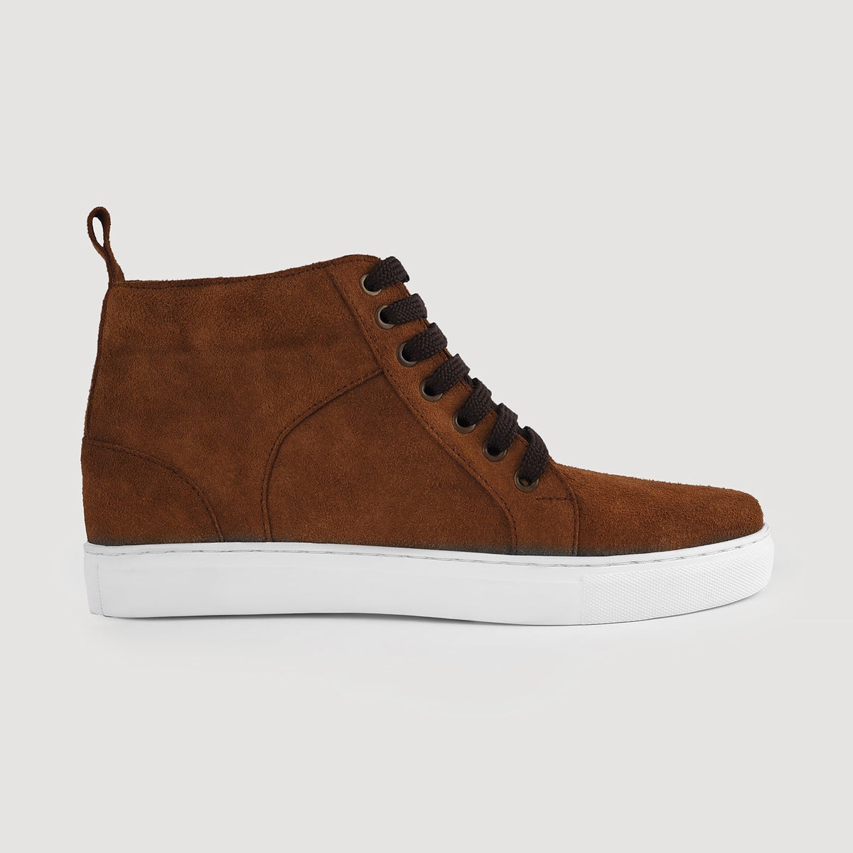 Marty High Top Brown Suede Sneakers - men's sneakers in brown suede leather, view 7