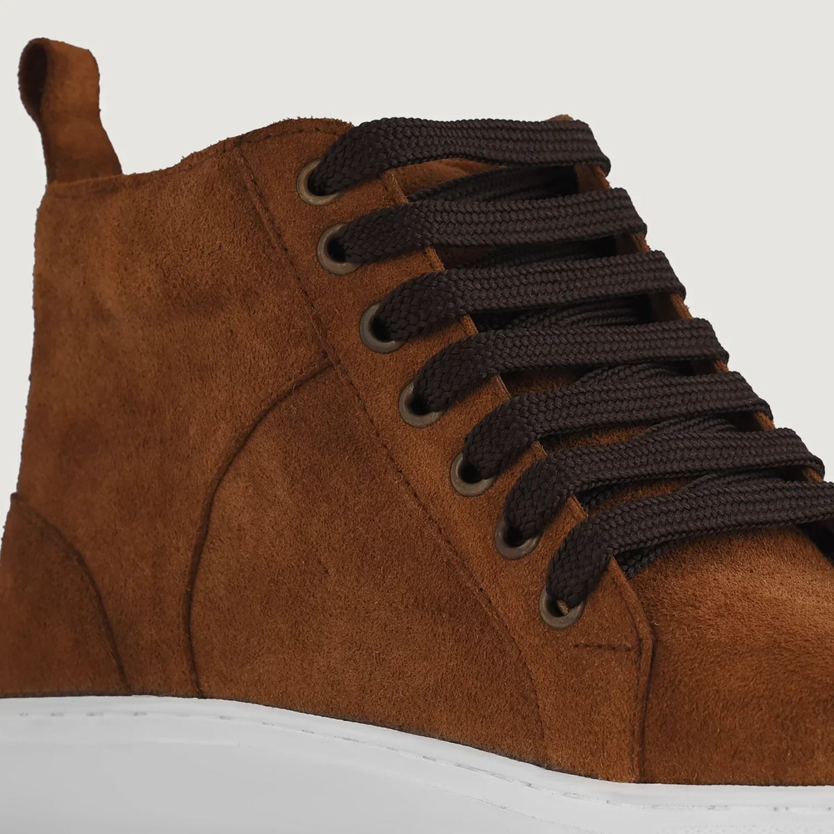 Marty High Top Brown Suede Sneakers - men's sneakers in brown suede leather, view 9