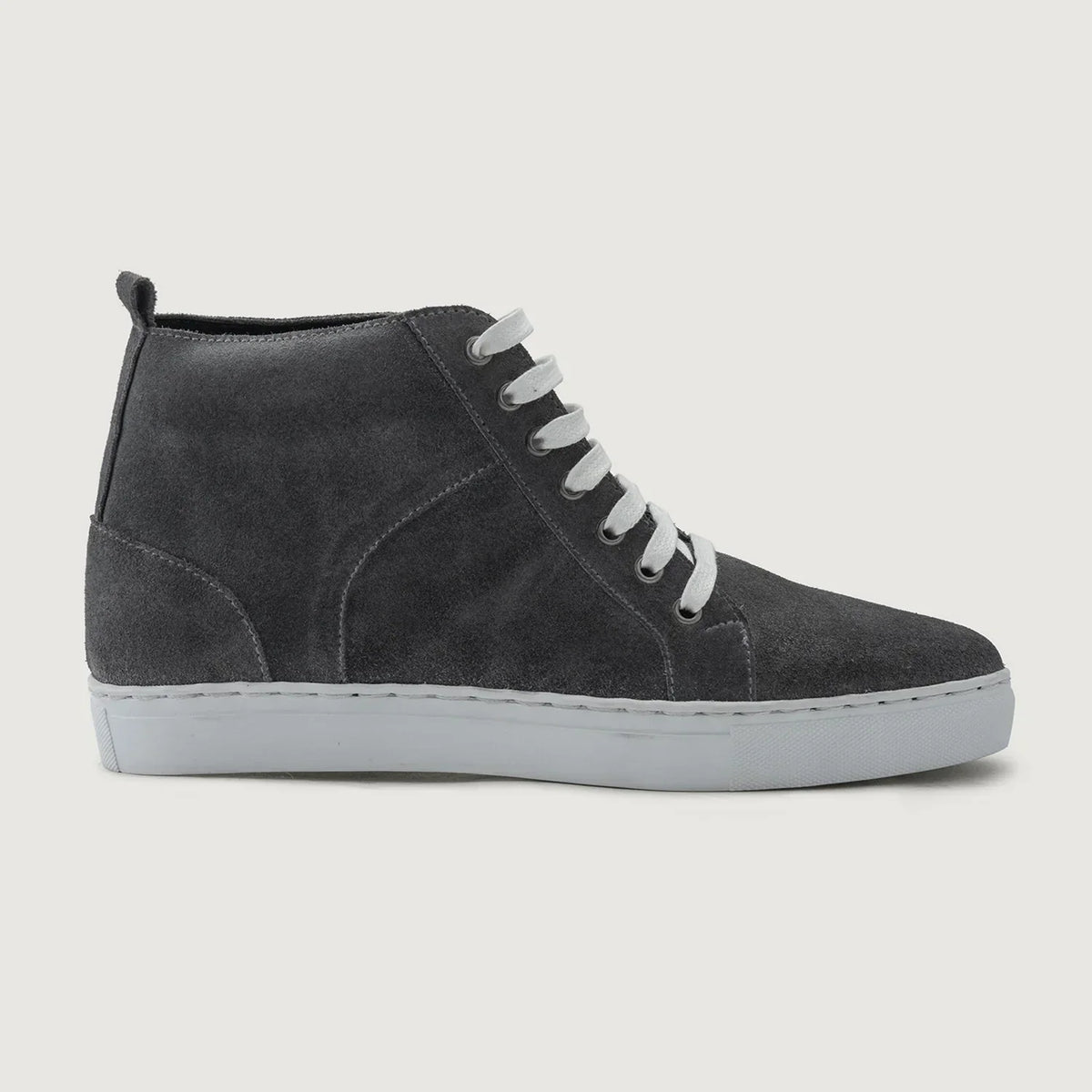 Marty High Top Grey Suede Leather Sneakers - men's sneakers in grey suede leather, view 2