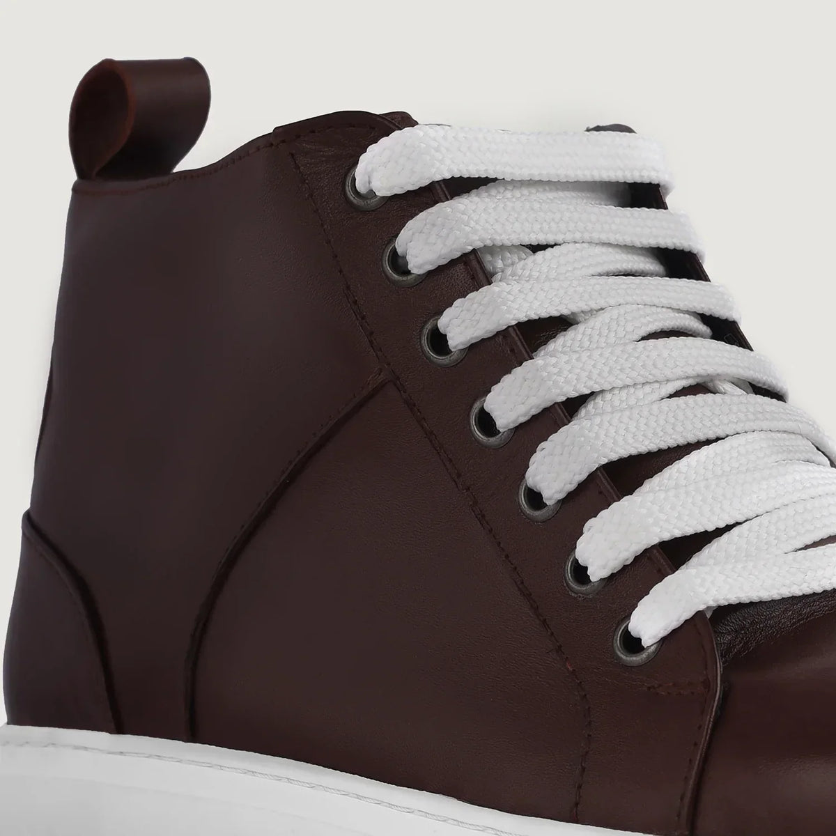 Marty High Top Maroon Leather Sneakers - men's sneakers in maroon cowhide leather, view 9
