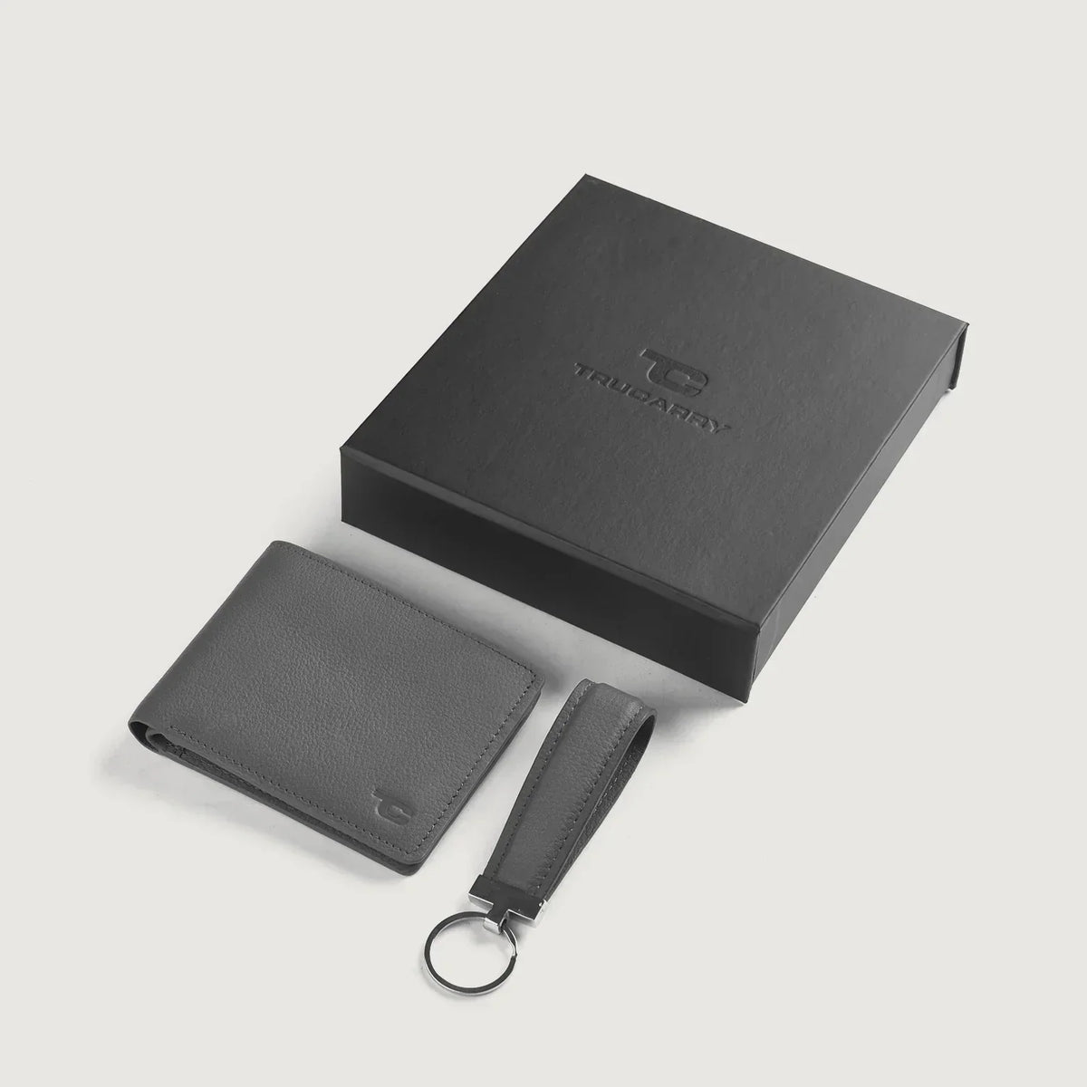 Brex Marvin Grey Leather Gift Set - grey leather gift set, view 1