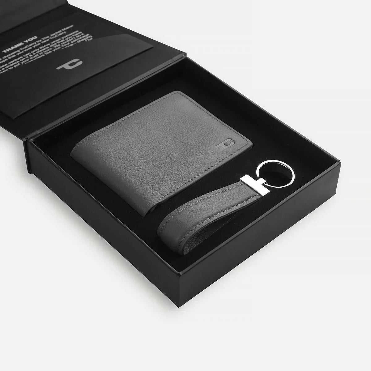 Brex Marvin Grey Leather Gift Set - grey leather gift set, view 3