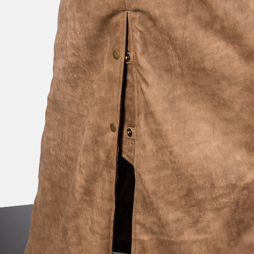 Maverick Brown Leather Duster - men's duster in brown sheepskin leather, view 6
