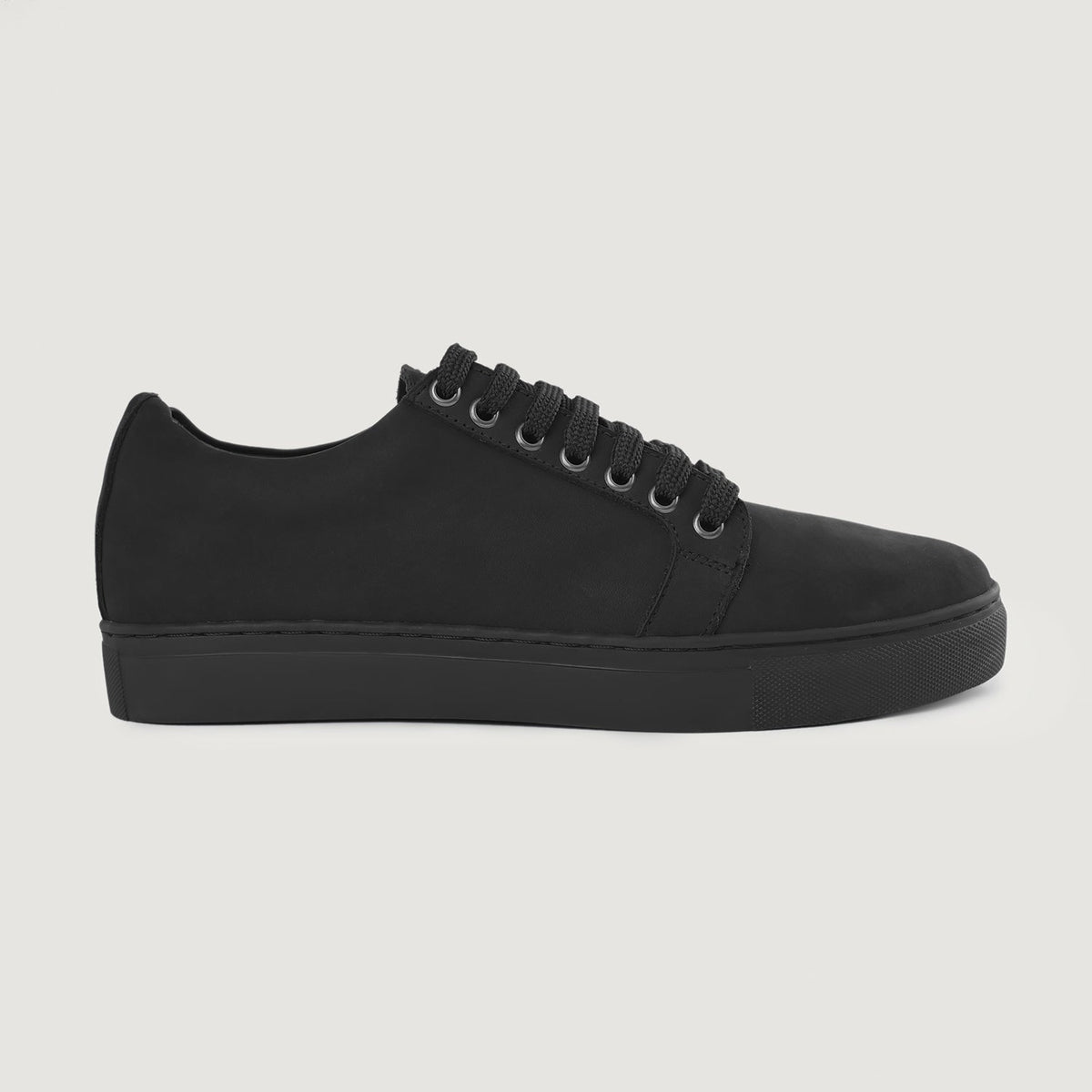Murphy Low Top Black Nubuck Sneakers - men's sneakers in black nubuck leather, view 6