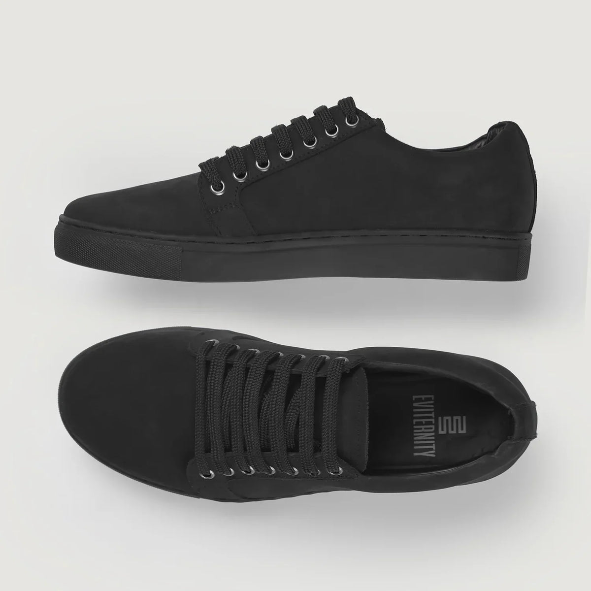 Murphy Low Top Black Nubuck Sneakers - men's sneakers in black nubuck leather, view 7