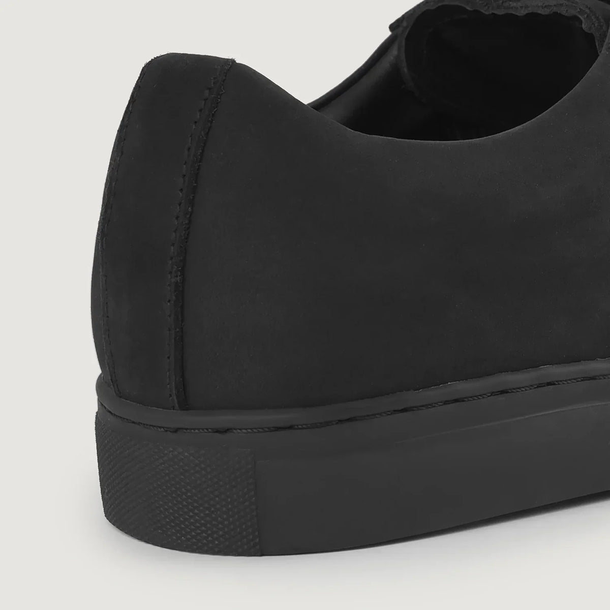 Murphy Low Top Black Nubuck Sneakers - men's sneakers in black nubuck leather, view 8
