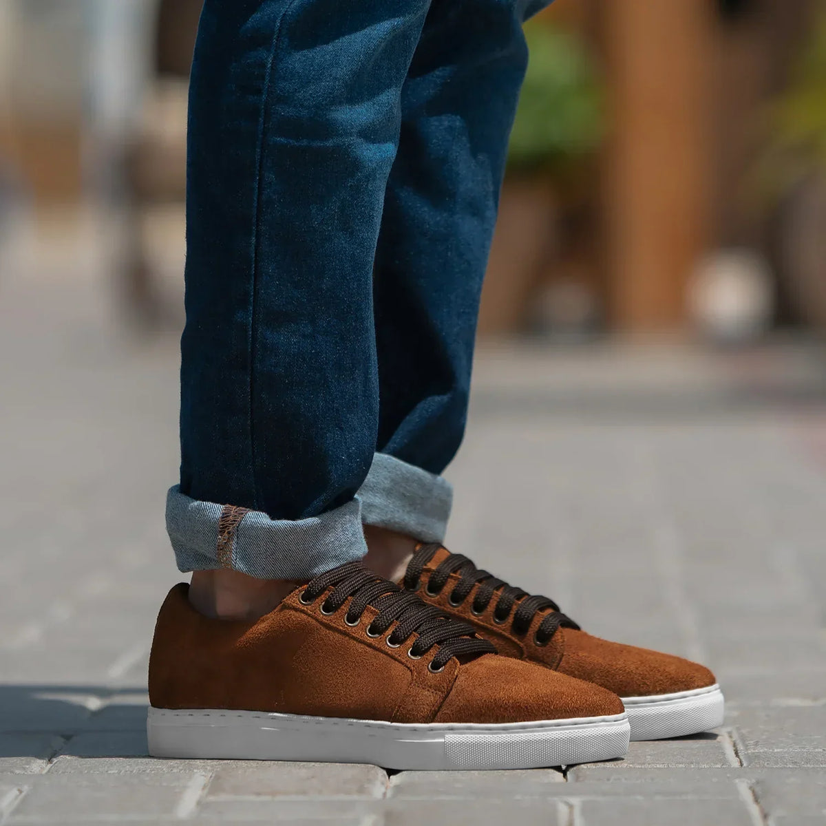 Murphy Low Top Brown Suede Sneakers - men's sneakers in brown suede leather, view 1