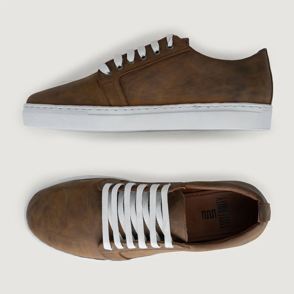 Murphy Low Top Burnt Copper Pullup Leather Sneakers - men's sneakers in burnt copper pull-up leather, view 3
