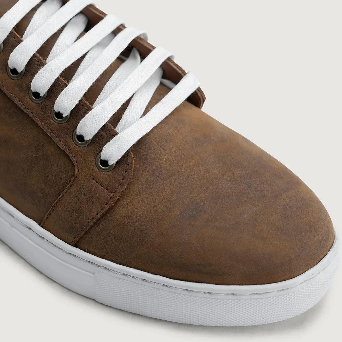 Murphy Low Top Burnt Copper Pullup Leather Sneakers - men's sneakers in burnt copper pull-up leather, view 5