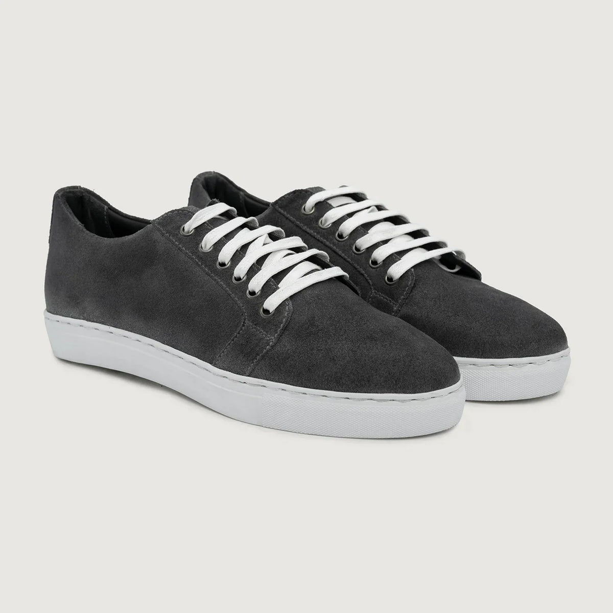 Murphy Low Top Grey Suede Leather Sneakers - men's sneakers in grey suede leather, view 1