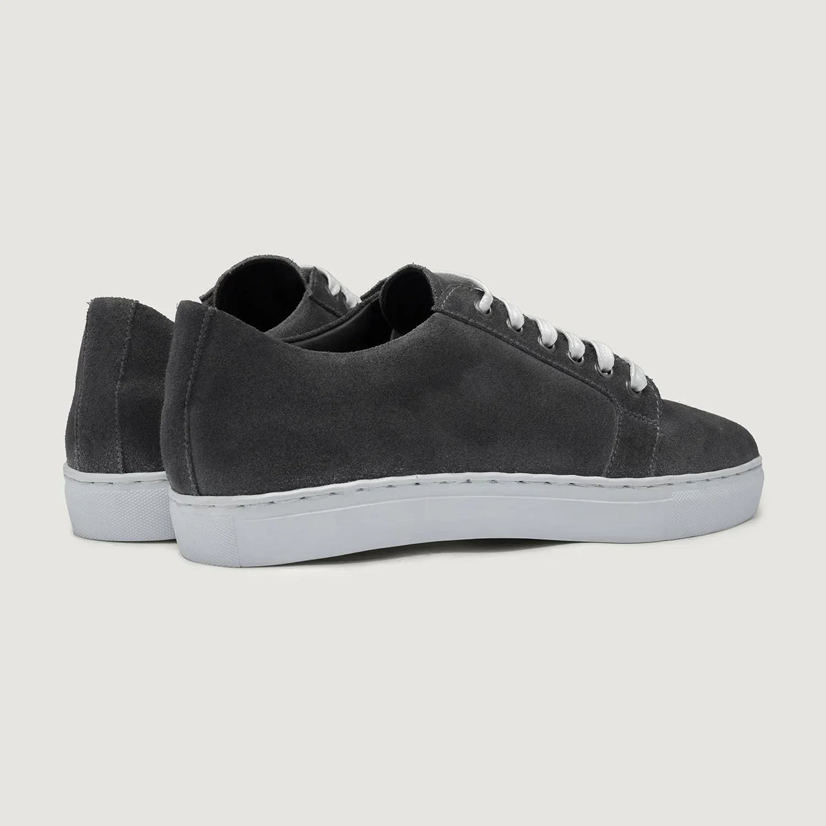 Murphy Low Top Grey Suede Leather Sneakers - men's sneakers in grey suede leather, view 2