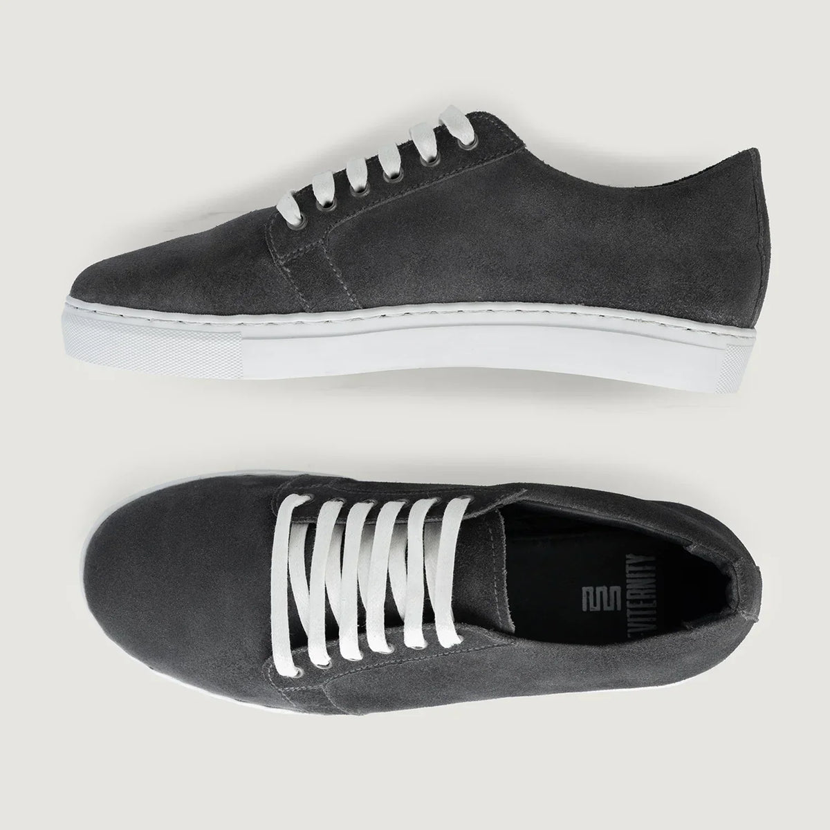 Murphy Low Top Grey Suede Leather Sneakers - men's sneakers in grey suede leather, view 3
