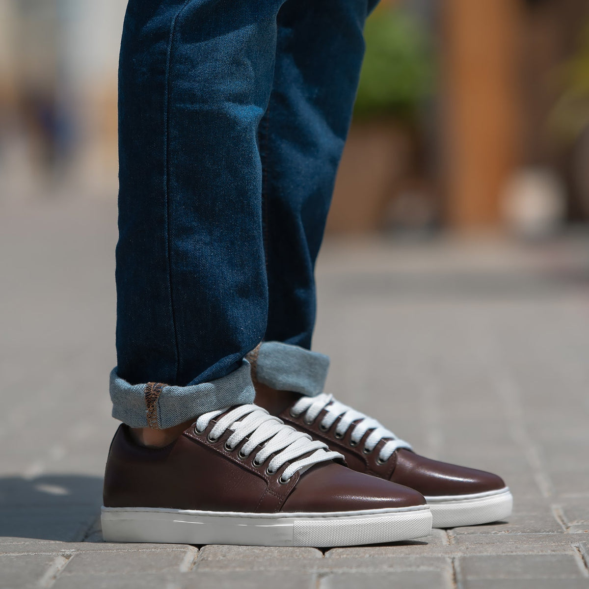 Murphy Low Top Maroon Leather Sneakers - men's sneakers in maroon cowhide leather, view 1
