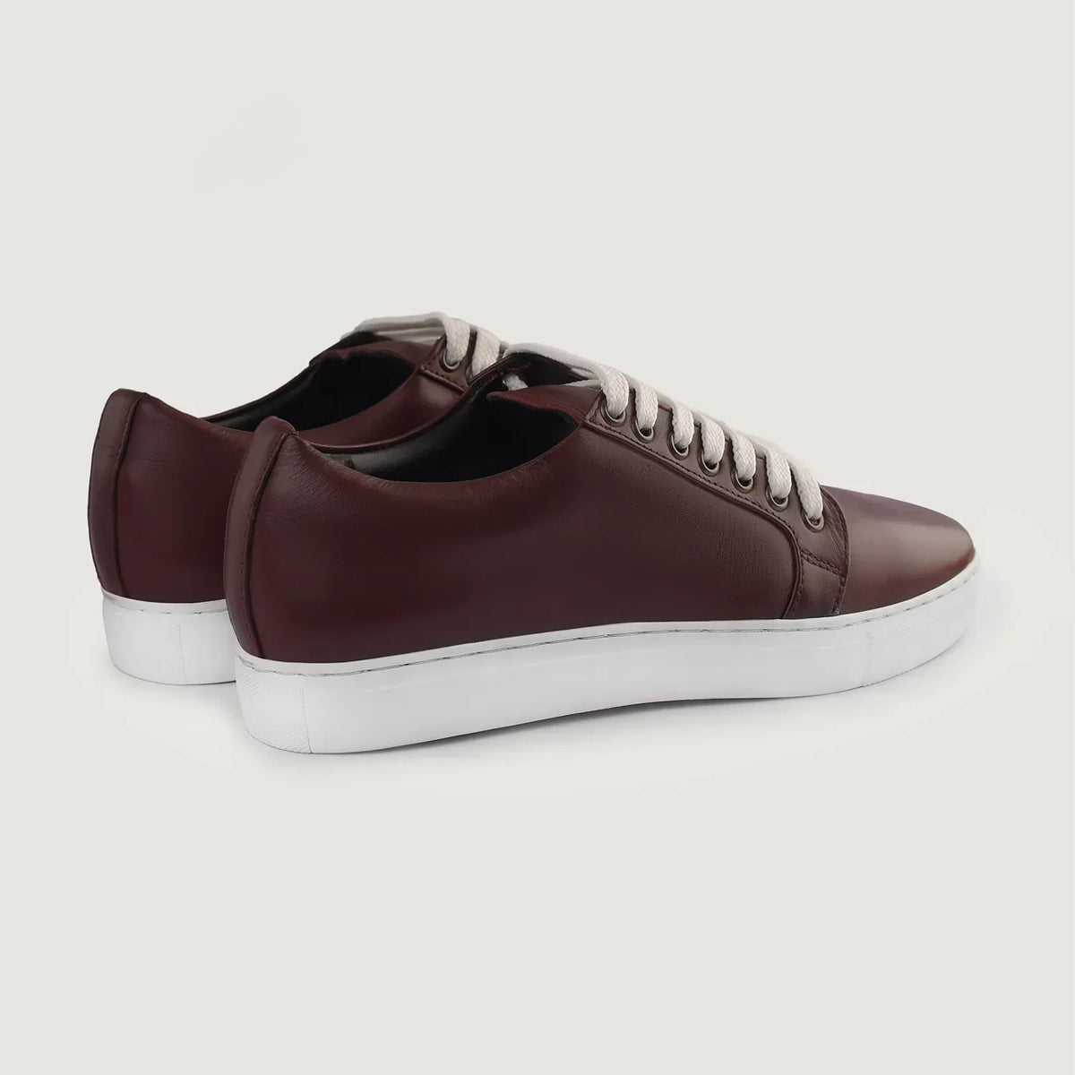 Murphy Low Top Maroon Leather Sneakers - men's sneakers in maroon cowhide leather, view 10