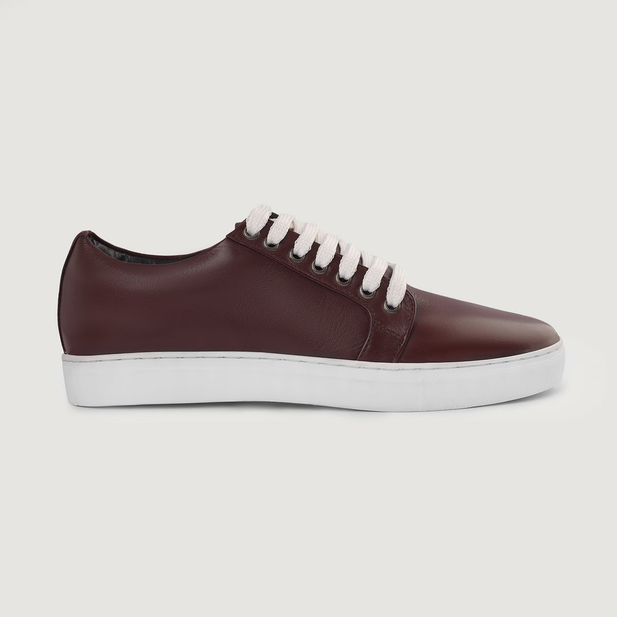 Murphy Low Top Maroon Leather Sneakers - men's sneakers in maroon cowhide leather, view 6
