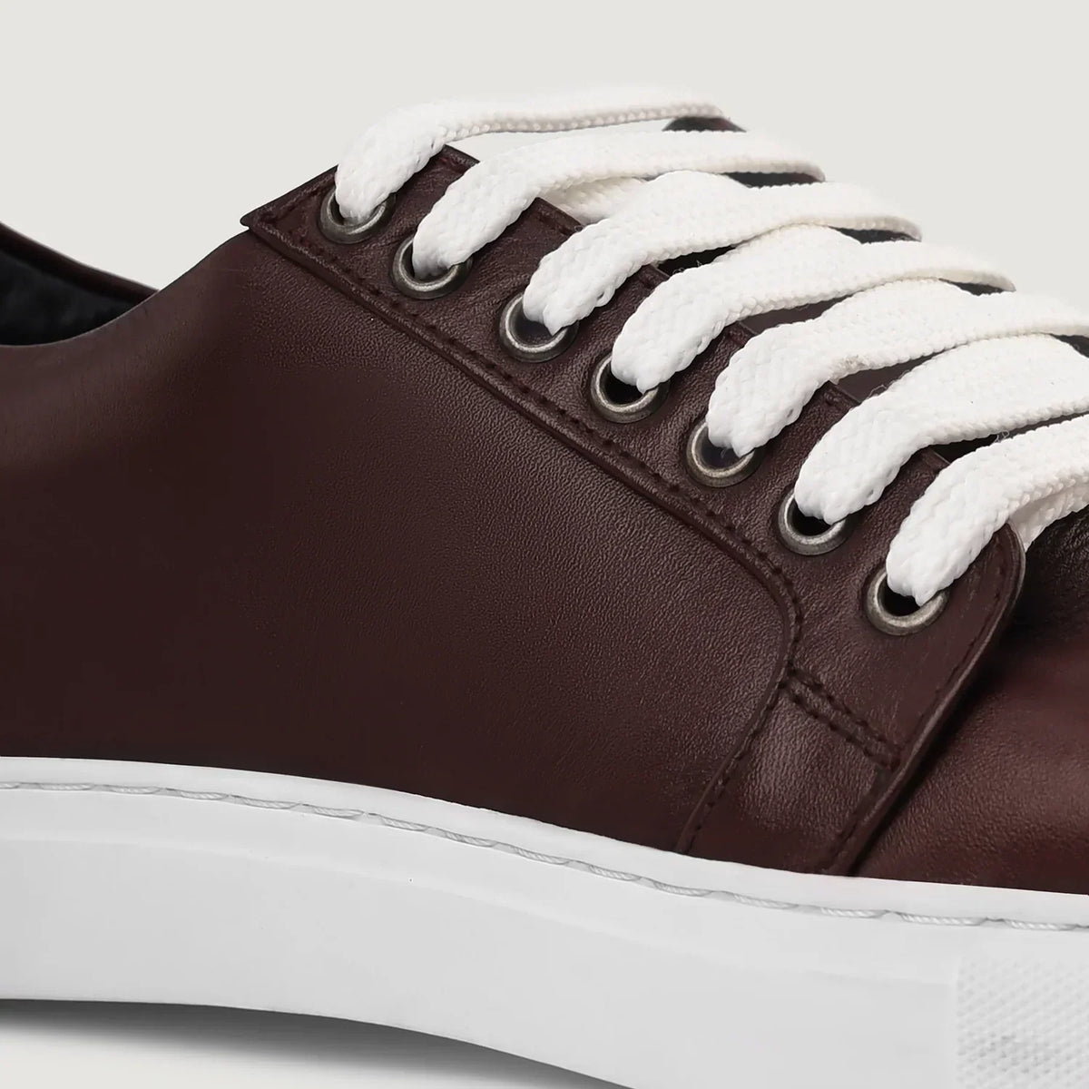 Murphy Low Top Maroon Leather Sneakers - men's sneakers in maroon cowhide leather, view 8