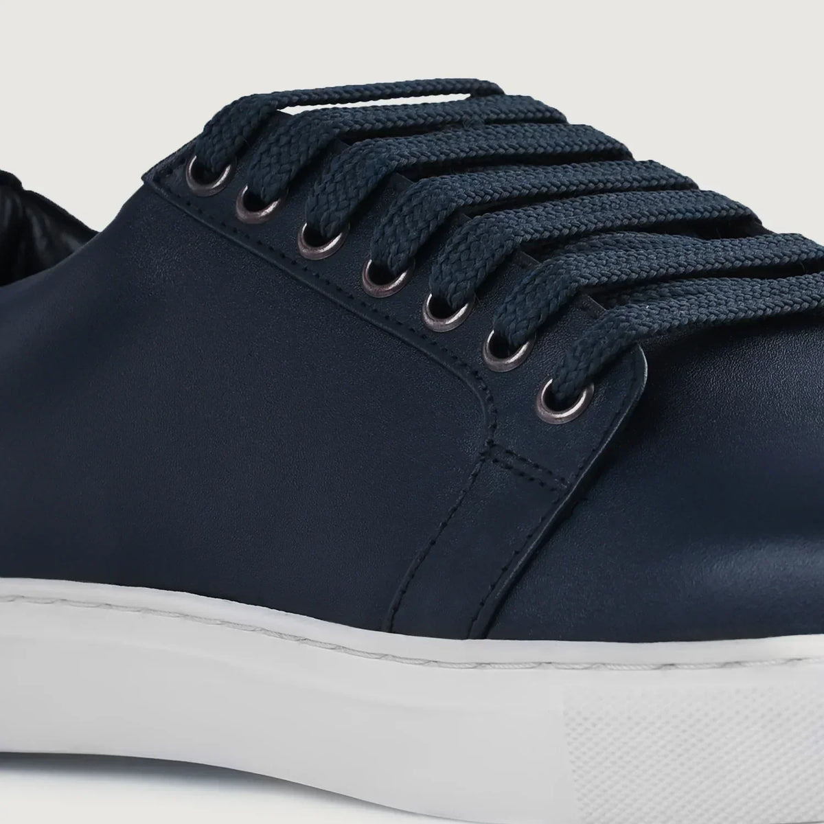 Murphy Low Top Midnight Blue Leather Sneakers - men's sneakers in midnight blue cowhide leather, view 10