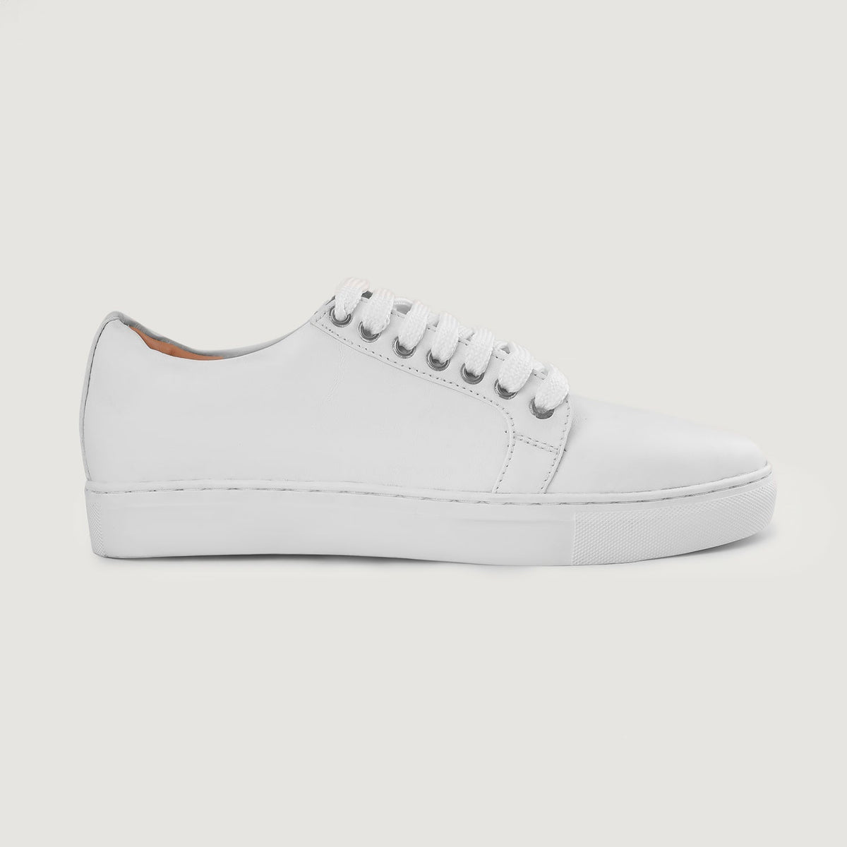 Murphy Low Top White Leather Sneakers - men's sneakers in white cowhide leather, view 6