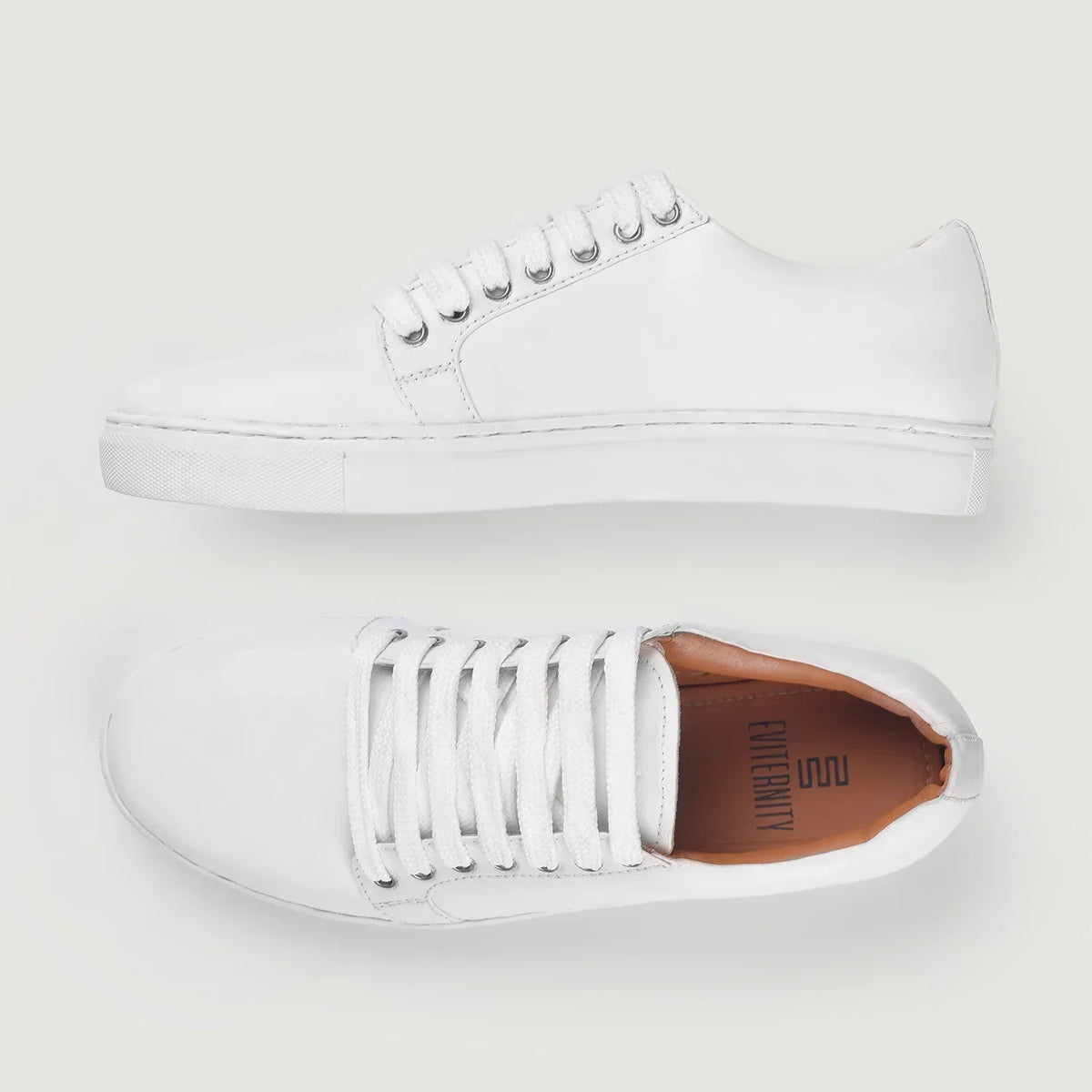 Murphy Low Top White Leather Sneakers - men's sneakers in white cowhide leather, view 7