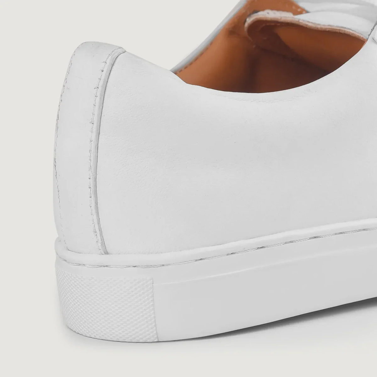 Murphy Low Top White Leather Sneakers - men's sneakers in white cowhide leather, view 9