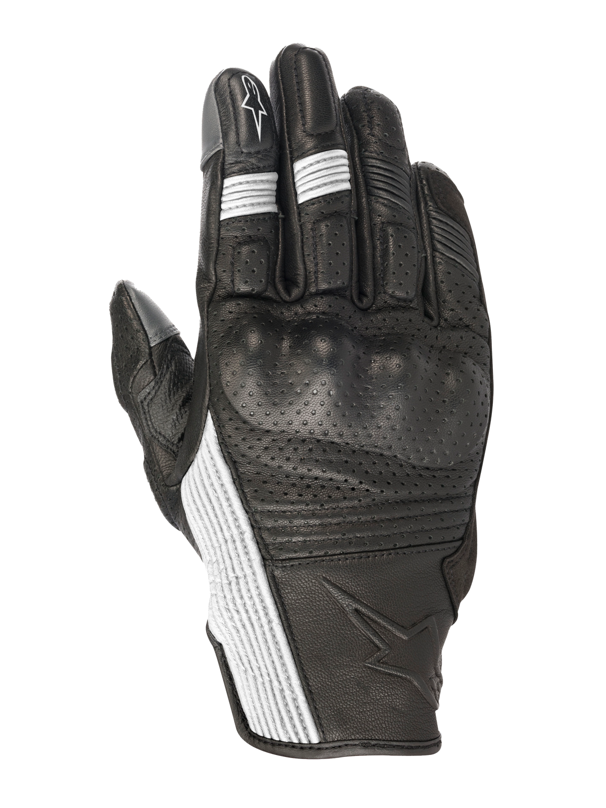 Mustang V2 Gloves - Black/White - Alpinestars motorcycle gloves, view 1