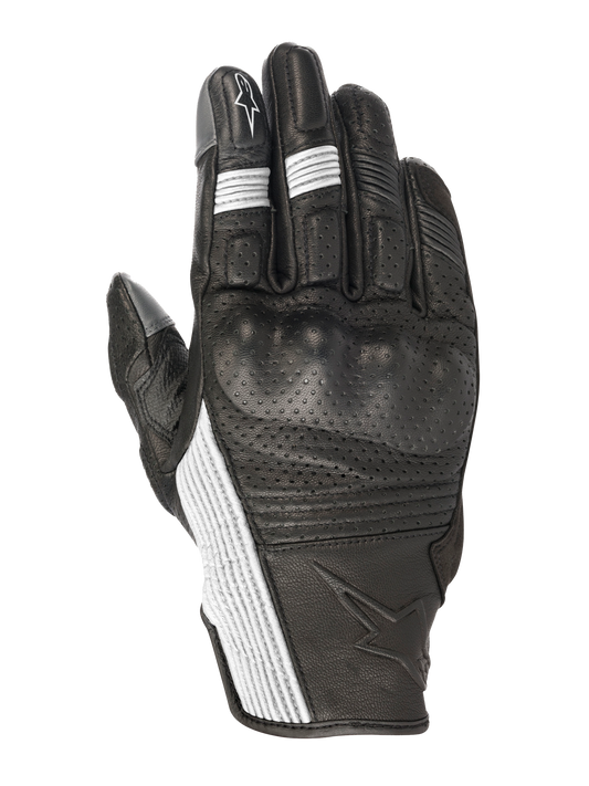 Mustang V2 Gloves - Black/White - Alpinestars motorcycle gloves, view 1