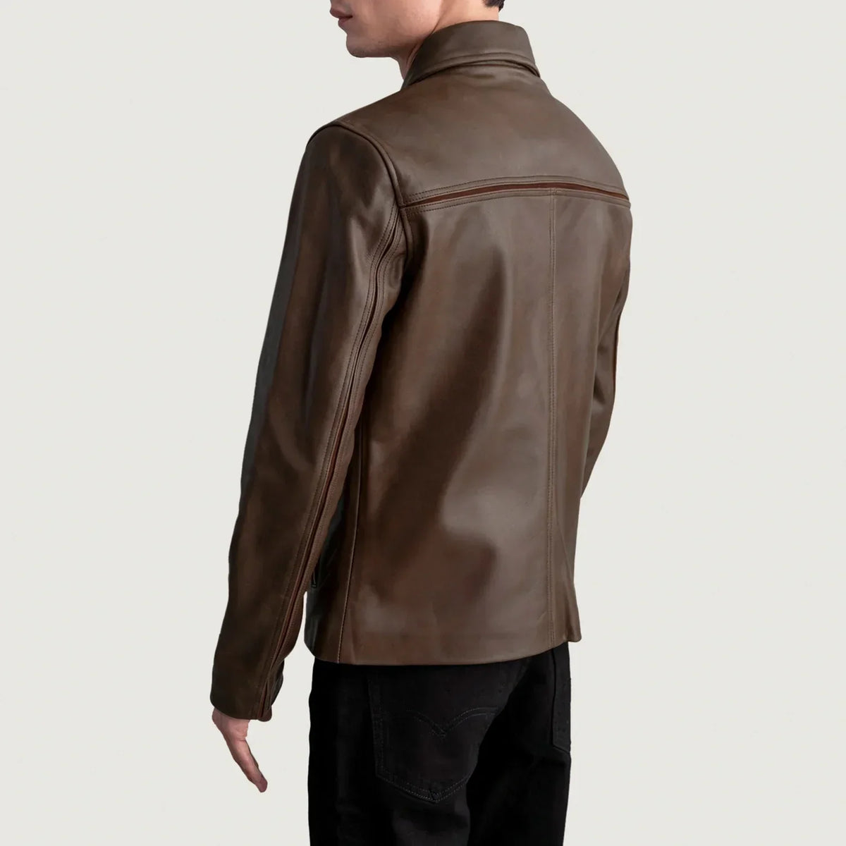 Mystical Pullup Brown Leather Jacket - men's jacket in brown premium leather, view 6