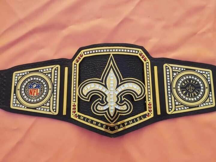 Nfl Custom New Orleans Saints Championship Wrestling Inspired Belt - photo 3 of 5 | Brex International
