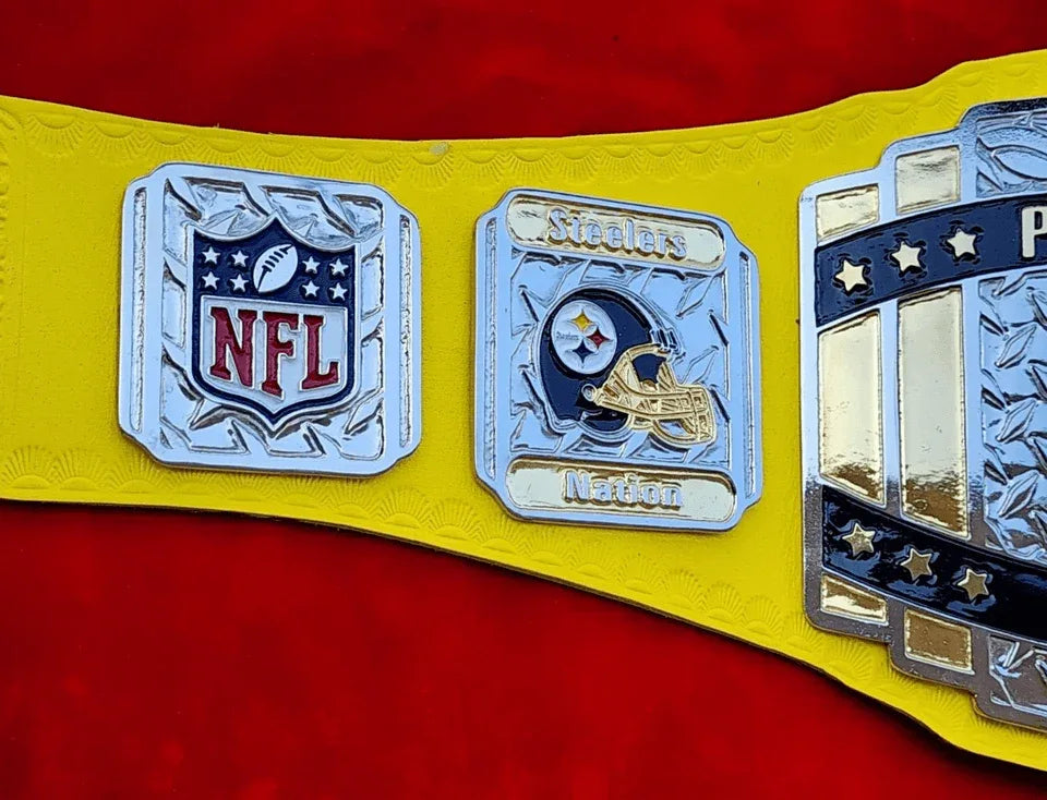 NFL Pittsburgh Steelers Super Bowl Championship Title Inspired Belt Football - photo 4 of 4 | Brex International