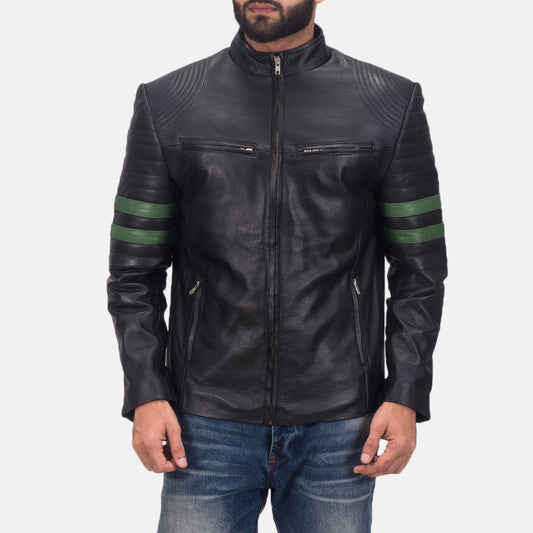 Night Trooper Leather Jacket - men's jacket in classic cowhide leather, view 1