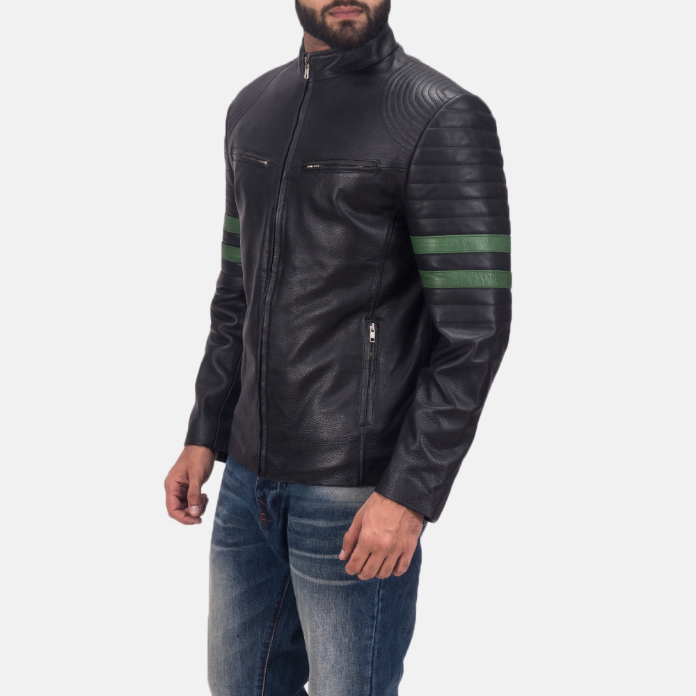 Night Trooper Leather Jacket - men's jacket in classic cowhide leather, view 2