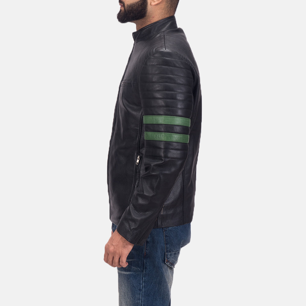 Night Trooper Leather Jacket - men's jacket in classic cowhide leather, view 3