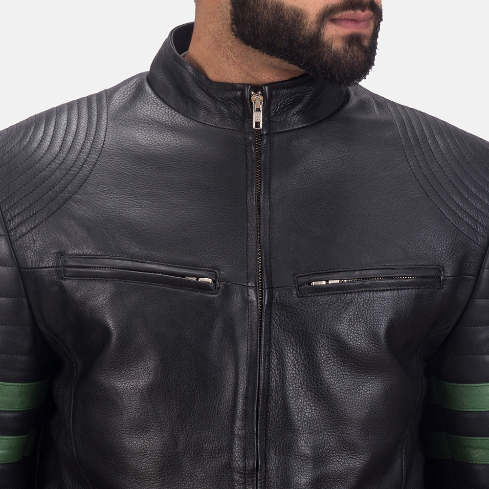 Night Trooper Leather Jacket - men's jacket in classic cowhide leather, view 5