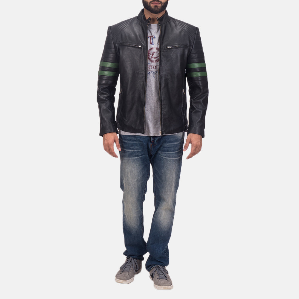 Night Trooper Leather Jacket - men's jacket in classic cowhide leather, view 6