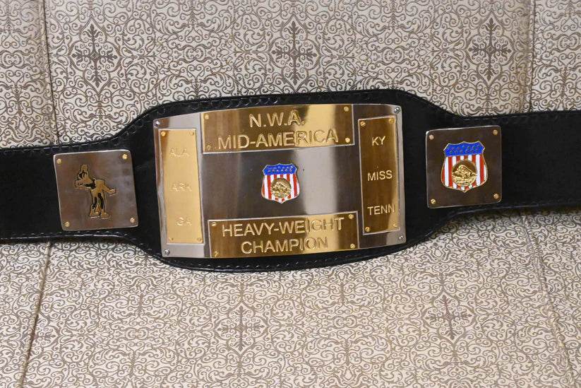 NWA Mid America Heavyweight Champion Dual Plated Inspired Title Belt - photo 3 of 3 | Brex International