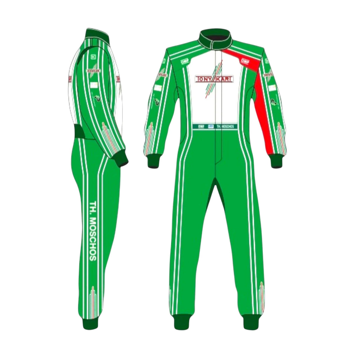 OMP Tony Kart Sublimation Printed Go Kart Racing Suit – Driver Pro Overall - go-kart racing suit, view 6 | Brex International