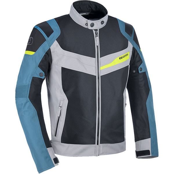 Oxford Dakar Dry2Dry Air 1.0 Textile Jacket - Silver / Blue / Fluo Yellow - Oxford motorcycle jacket, view 1